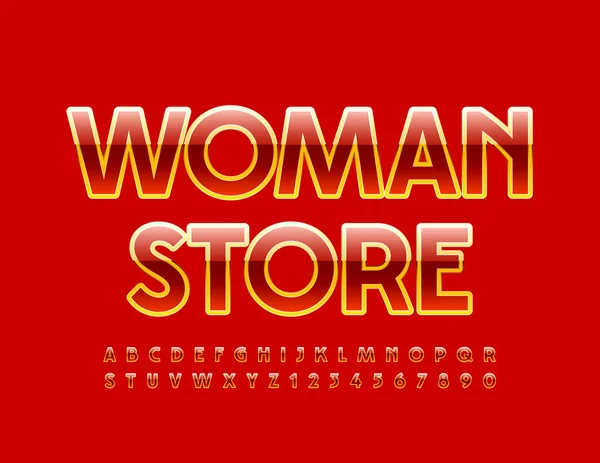 Vector Stijlvolle Logo Woman Store Helder Chique Lettertype Moderne Glanzende — Stockvector