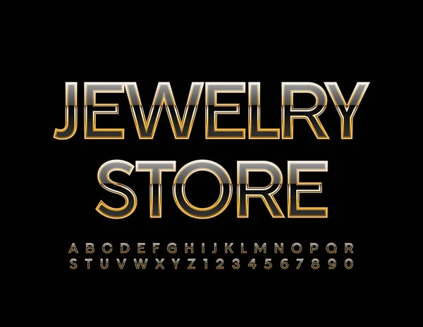 Vector Luxus Logo Jewelry Store Schicke Glänzende Schrift Buchstaben Und — Stockvektor