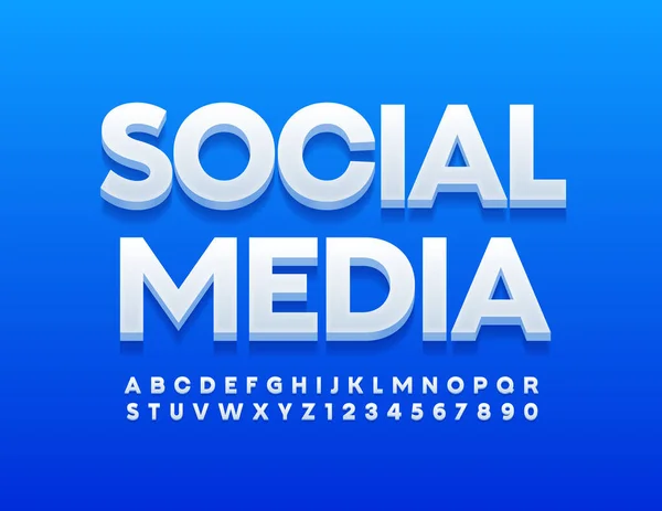 Vector Logotipo Brilhante Mídia Social Fonte Moderna Letras Números Alfabeto — Vetor de Stock