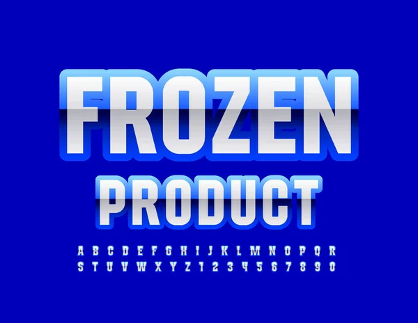 Vector Glanzend Logo Bevroren Product Blauw Wit Modern Lettertype Stijlvolle — Stockvector