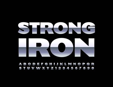 Siyah üzerinde yazı tipi harfleri olan güçlü gümüş harfler. 