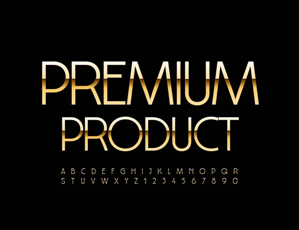 Producto Premium Letras Doradas Con Letras Fuente Negro — Vector de stock