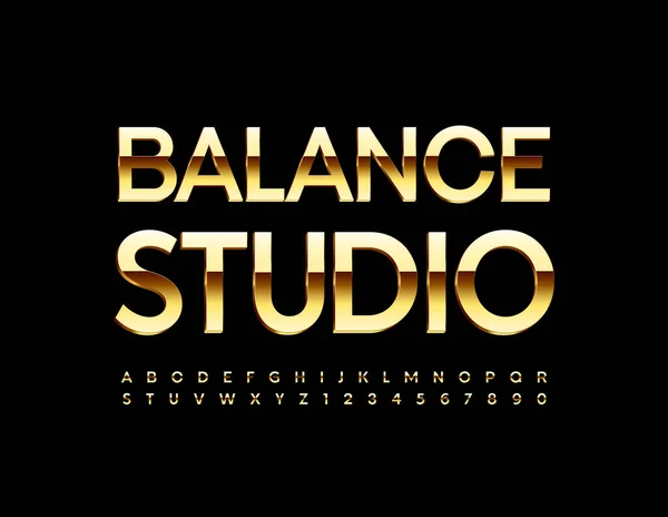 Vector Elite Firme Balance Studio Fuente Lujo Brillante Conjunto Letras — Vector de stock