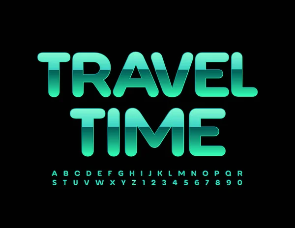 Vector Modny Banner Good Travel Modern Font Zestaw Liter Cyfr — Wektor stockowy