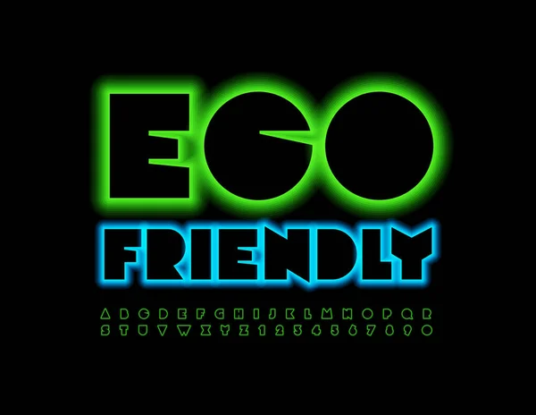 Vector Logo Eco Producten Met Helder Lettertype Groen Wit Spelen — Stockvector