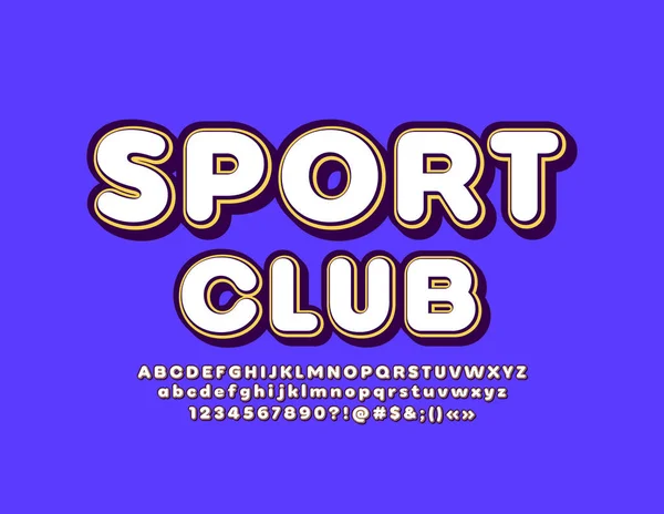 ベクトル明るいエンブレムスポーツクラブ レトロスタイルのフォント 創造的なアルファベット文字と数字セット — ストックベクタ