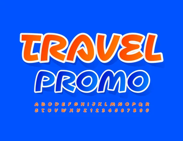 Vector Trendy Banner Good Travel Modern Font Sada Písmen Čísel — Stockový vektor