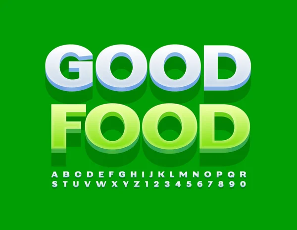 Vector Modern Concept Good Food Alphabet Letters Numbers Set Simple — Archivo Imágenes Vectoriales