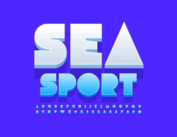 Vector Modern Banner Sea Sport Creative Font Abstract Style Alphabet — ストックベクタ