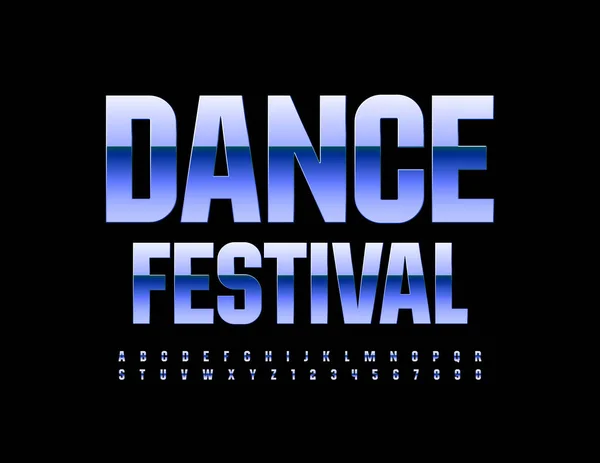 Vector Event Poster Dance Festival Purple Metallic Font Glossy Alphabet — стоковий вектор