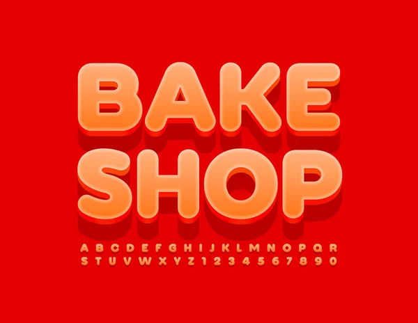 Wektor Stylowy Sign Bakery Shop Jasna Playful Font Litery Liczby — Wektor stockowy