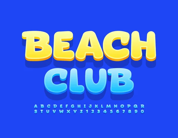 Signo Creativo Vectorial Beach Club Fuente Brillante Brillante Alfabeto Letras — Archivo Imágenes Vectoriales