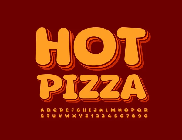 Wektor Jasne Logo Hot Pizza Kreatywne Jasne Czcionka Nowoczesne Litery — Wektor stockowy