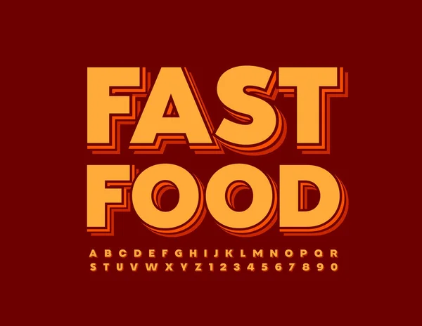 Signo Moda Vectorial Fast Food Layered Fuente Brillante Conjunto Letras — Archivo Imágenes Vectoriales
