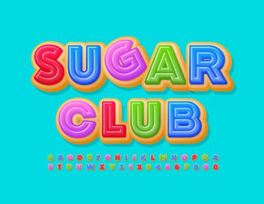 Parlak Alfabe Harfleri ve Sayıları olan renkli logo şeker kulübü. Parlak Moda Yazıtipi