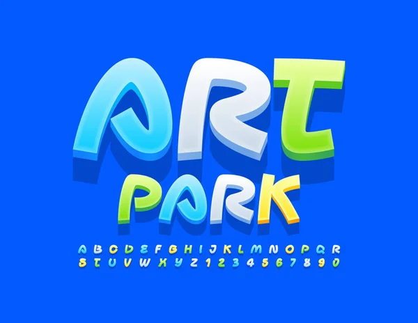 Vector Modern Logó Art Park Kézzel Írott Font Egyszerű Ábécé — Stock Vector