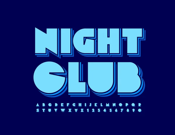 Vector Poster Moda Night Club Fonte Blue Layered Estilo Abstrato — Vetor de Stock