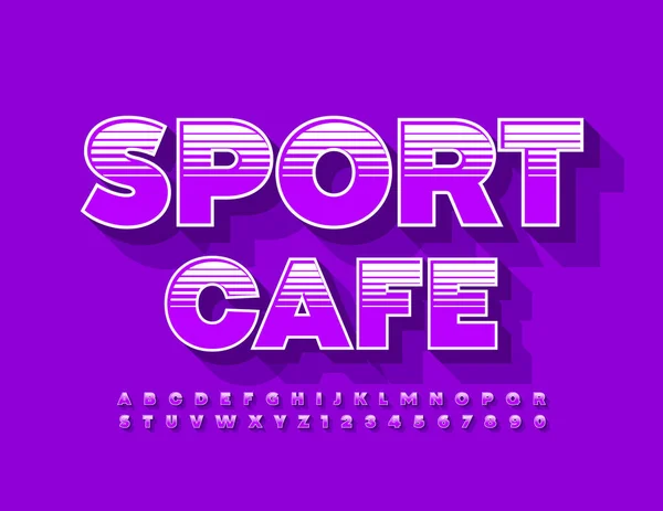 Vector Jasne Logo Sport Cafe Modnymi Literami Alfabetu Liczbami Zestaw — Wektor stockowy