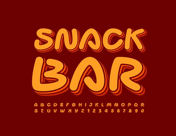 Vector Kreatives Zeichen Snack Bar Schrift Retro Stil Zierbuchstaben Und — Stockvektor