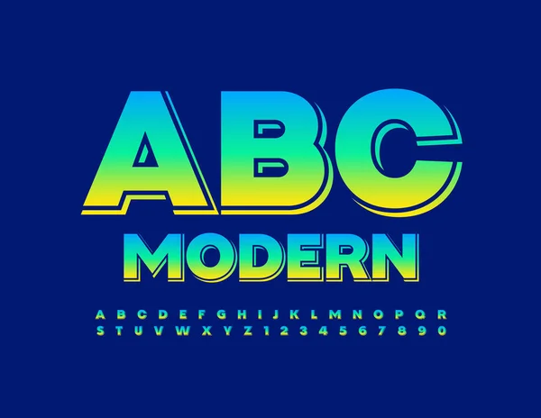 Vektor Modernt Alfabet Färggradient Font Glänsande Kreativa Bokstäver Och Siffror — Stock vektor