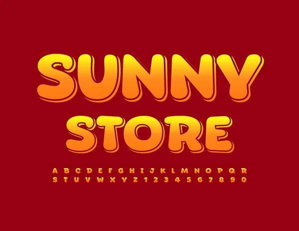Vector Sunny Store Concept Sunny Shop Font Denim Arancione Tessuto — Vettoriale Stock