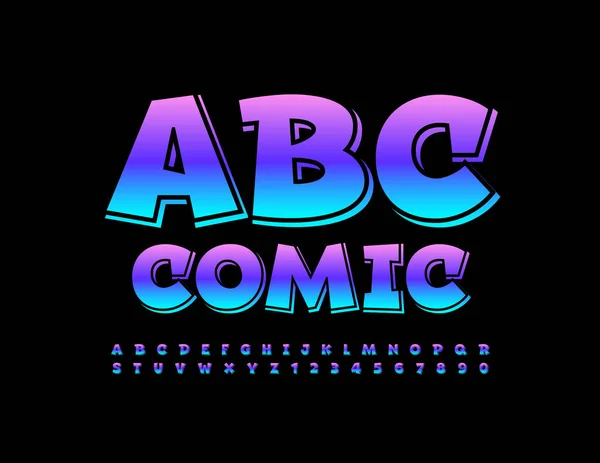 Alfabeto Vectorial Abc Fuente Creativa Brillante Gradiente Color Brillante Letras — Vector de stock