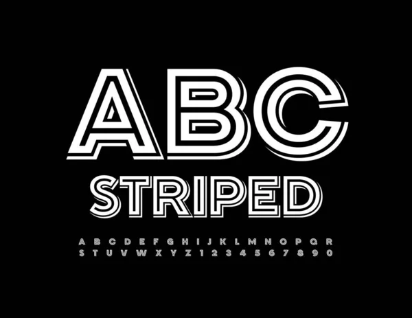 Abc Striped Lettering Font Vector Illustration —  Vetores de Stock