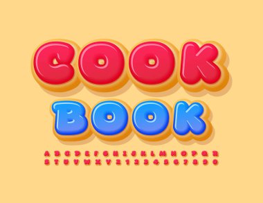 Reklam vektörü illüstrasyonu için COOK kitap harfi yazı tipi 