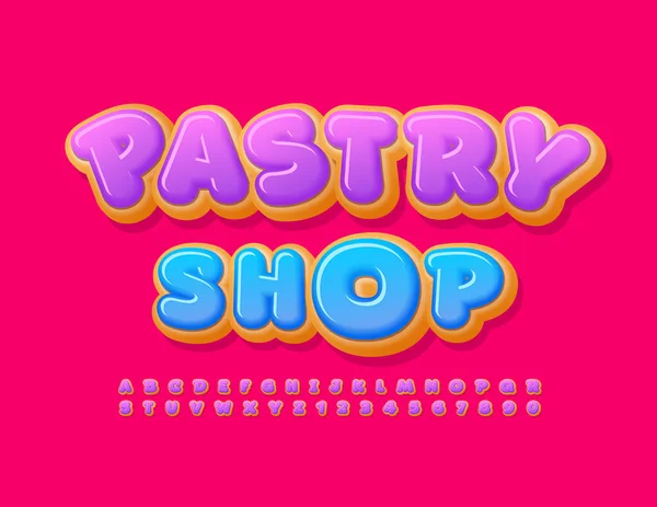 Pastry Shop Шрифт Оголошення Векторні Ілюстрації — стоковий вектор