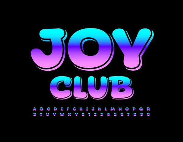 Joy Club Lettering Fuente Para Ilustración Vectores Anuncios — Archivo Imágenes Vectoriales