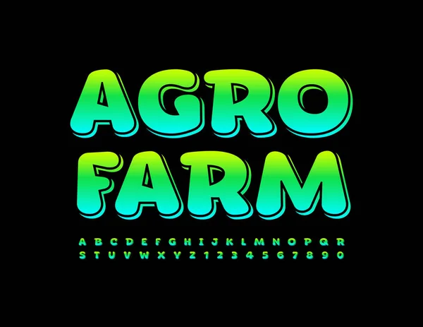 Agro Farm Police Lettrage Pour Illustration Vectorielle Publicitaire — Image vectorielle