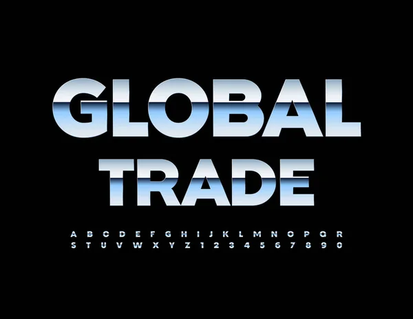 Векторный Красочный Знак Глобальной Торговли Яркий Шрифт Набор Букв Цифр — стоковый вектор