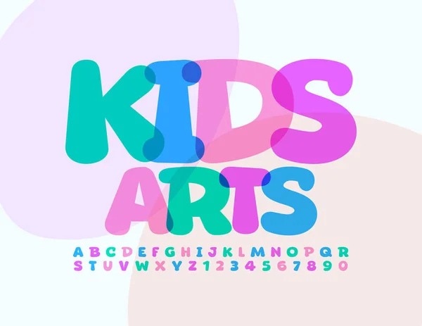 Renkli Şaret Çocuk Sanatları Parlak Yazı Tipi Sanatsal Alfabe Harfleri — Stok Vektör