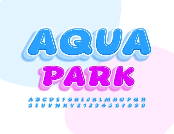 Vector Bunten Emblem Aqua Park Kids Schrift Verspielte Buchstaben Und — Stockvektor