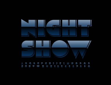 Soyut Yazı Tipi ile Vektör Gece Şovu. Alfabe Harfleri ve Sayıları Parlak kümesi