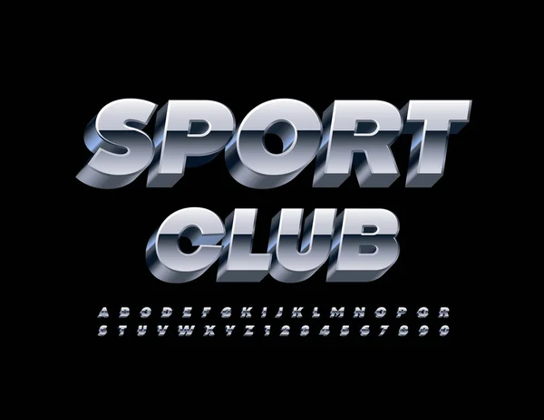 Vettore Colorato Segno Sport Club Carattere Luminoso Serie Lettere Numeri — Vettoriale Stock