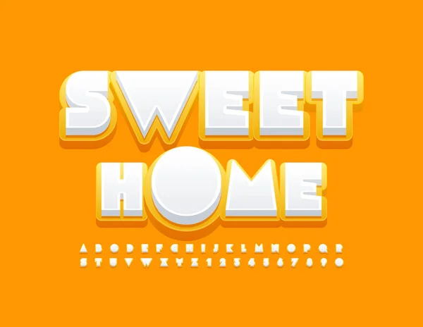 Baner Wektorowy Sweet Home Kreatywne Litery Liczby Alfabetu Dużych Liter — Wektor stockowy