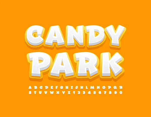 Vector Speelse Banner Candy Park Schattig Modern Lettertype Kids Stijl — Stockvector