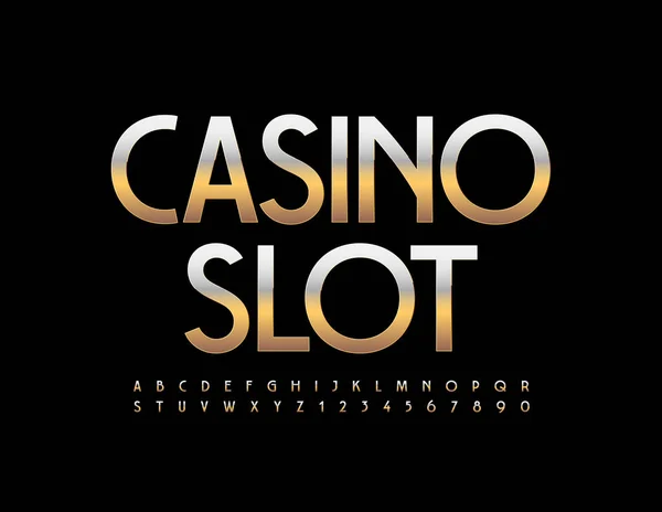 Vektorový Luxusní Plakát Casino Slot Moderní Zlaté Písmo Umělecká Písmena — Stockový vektor