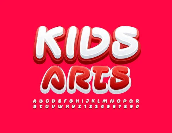 Vector Logo Brillante Kids Arts Conjunto Letras Números Del Alfabeto — Vector de stock