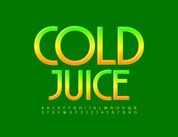 Vector Emblema Creativo Cold Juice Gradiente Color Font Estilo Elegante — Vector de stock