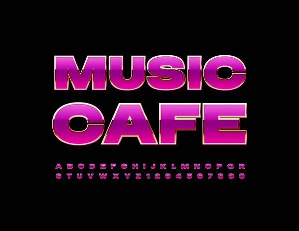 Векторная Стильная Эмблема Music Cafe Яркий Элитный Шрифт Роскошный Глянцевый — стоковый вектор