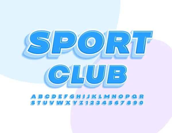 Vector Trendy Flyer Sport Club Blue Modern Font Letras Números —  Vetores de Stock