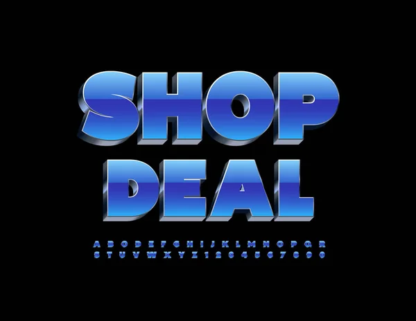 Ilustração Vetorial Letras Néon Shop Deal — Vetor de Stock