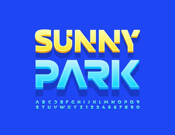 Vector Trendy Sign Sunny Park Bright Font Playful Alphabet Letters — Stockvector