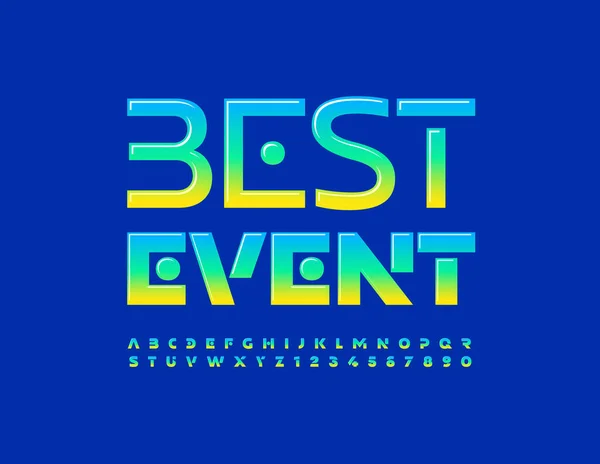 Vektorové Koncept Logo Best Event Barevné Písmo Módní Sada Písmen — Stockový vektor