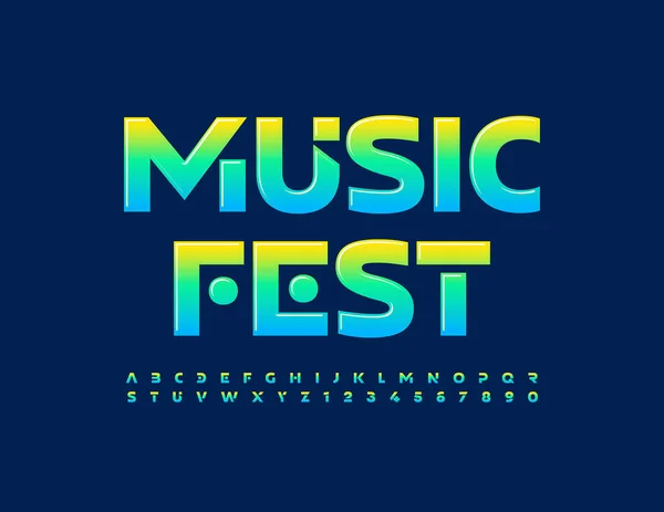 Vektorové Koncept Logo Music Fest Barevné Písmo Módní Sada Písmen — Stockový vektor