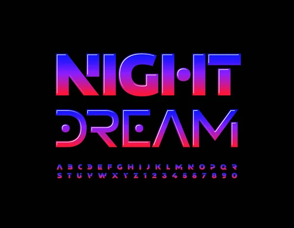 Logo Concept Vectoriel Night Dream Police Colorée Ensemble Tendance Lettres — Image vectorielle