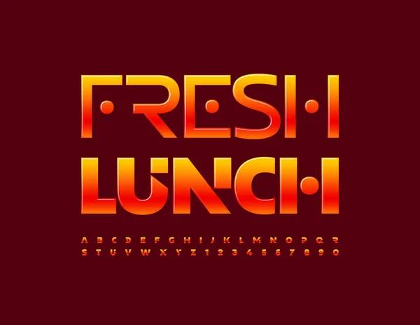 Signo Luminoso Vectorial Fresh Lunch Estilo Font Conjunto Creativo Letras — Archivo Imágenes Vectoriales