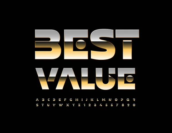Vektor Auffälliges Logo Farbige Beschriftung Best Value Alphabet Buchstaben Zahlen — Stockvektor